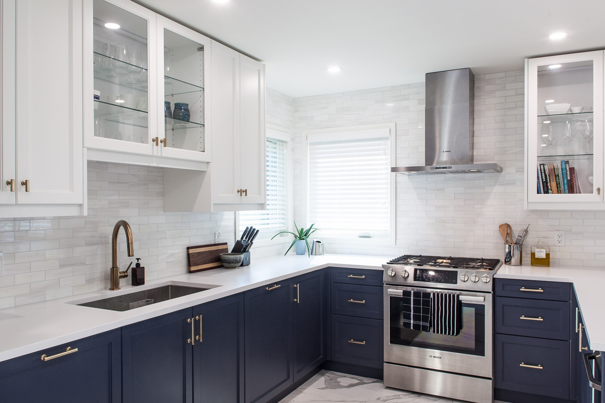 Ikea kitchen retrofit with white shaker doors